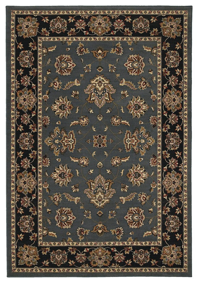 Oriental Weavers Ariana Collection Blue/Black Floral Indoor Area Rug 4'X5'9"