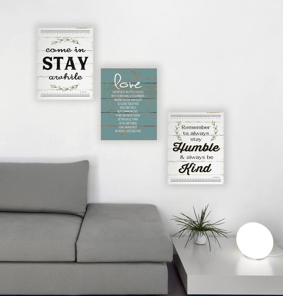 "Humble And Kind Rosemary Sprig Typography" 10x15, Wall Plaque Art