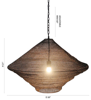 Satin Black Powder Coat Chain Basket Light