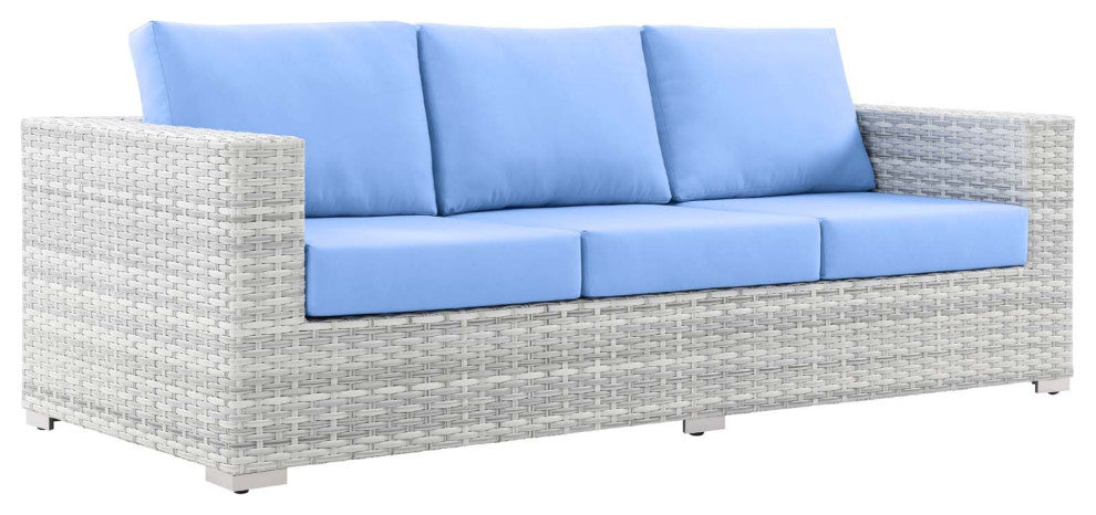 Convene 4-Piece Outdoor Patio Set - Light Gray Light Blue