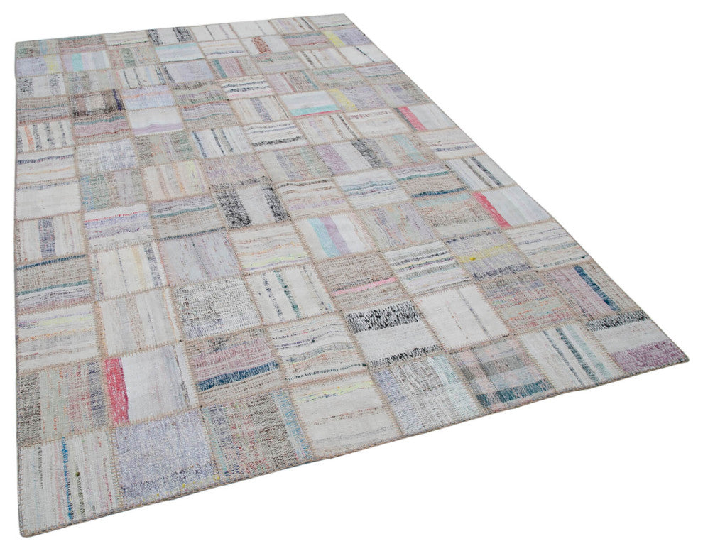 Rug N Carpet - Handmade Turkish 6' 6'' x 9' 9'' Vintage Patchwork Kilim Rug