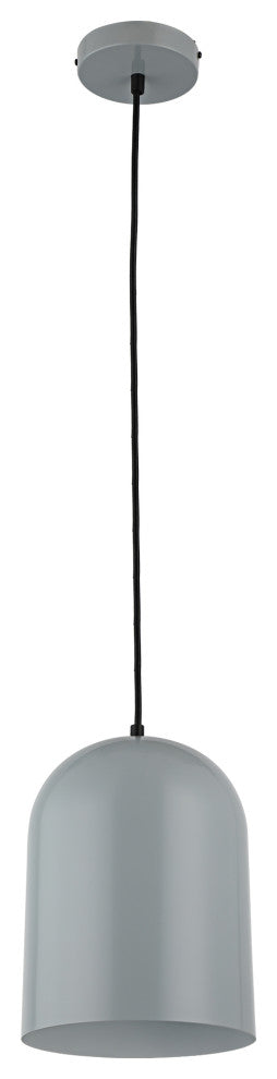 Ironclad Contemporary-Style 1 Light Gray And White Ceiling Mini Pendant 8" Wide