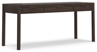 Hollander Solid Wood Wide Desk, Warm Walnut Brown