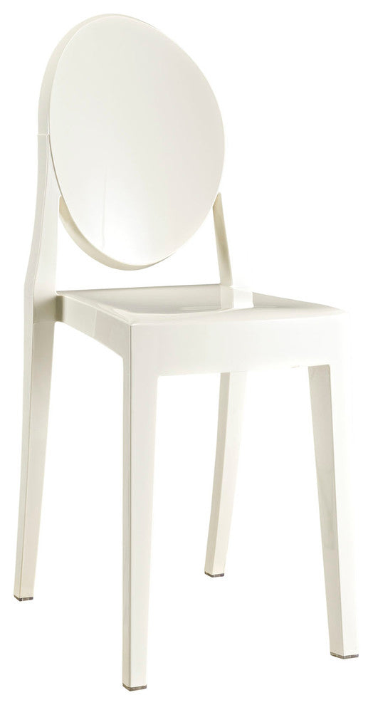 Modern Contemporary Kitchen Dining Side Chair White, Outdoor or Indoor
