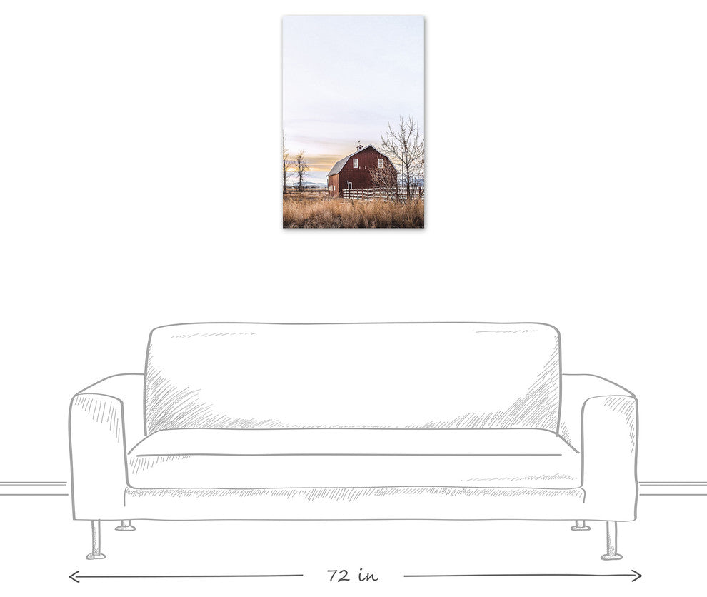 Rustic Barn Sunrise 20x30 Canvas Wall Art