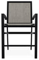 Kendall Sling Balcony Height Stackable Outdoor Stool, Smoke/Black