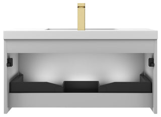 Floating Bathroom Vanity with Sink, Wall Mounted Vanity, Grey, 36" W/ Sink