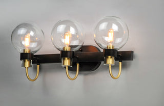 Maxim 30513CL Bauhaus 3 Light 23"W Bathroom Vanity Light - Bronze / Satin Brass