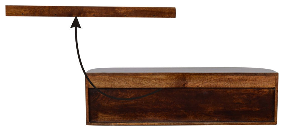 Artisan Furniture Solid Wood Chunky Chestnut Floating Bedside