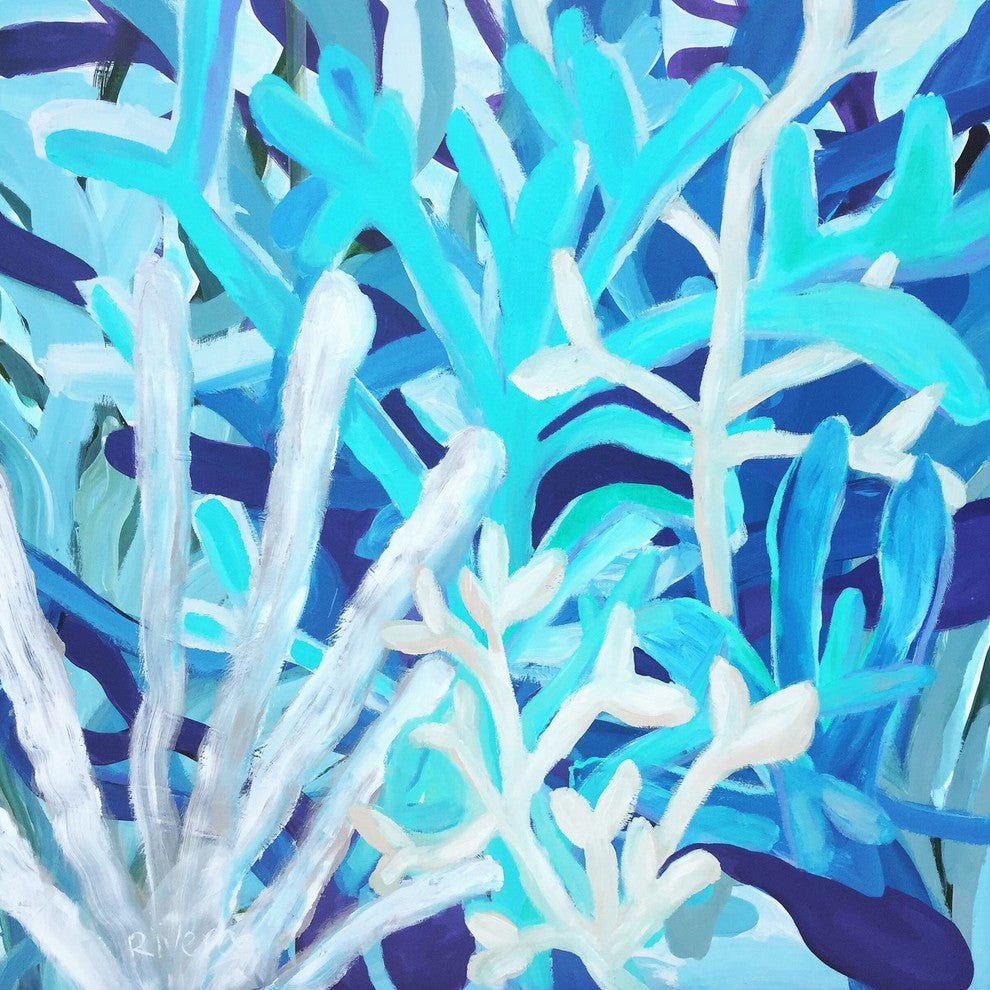 "Among the Coral" Painting Print on Wrapped Canvas, 24"x24"