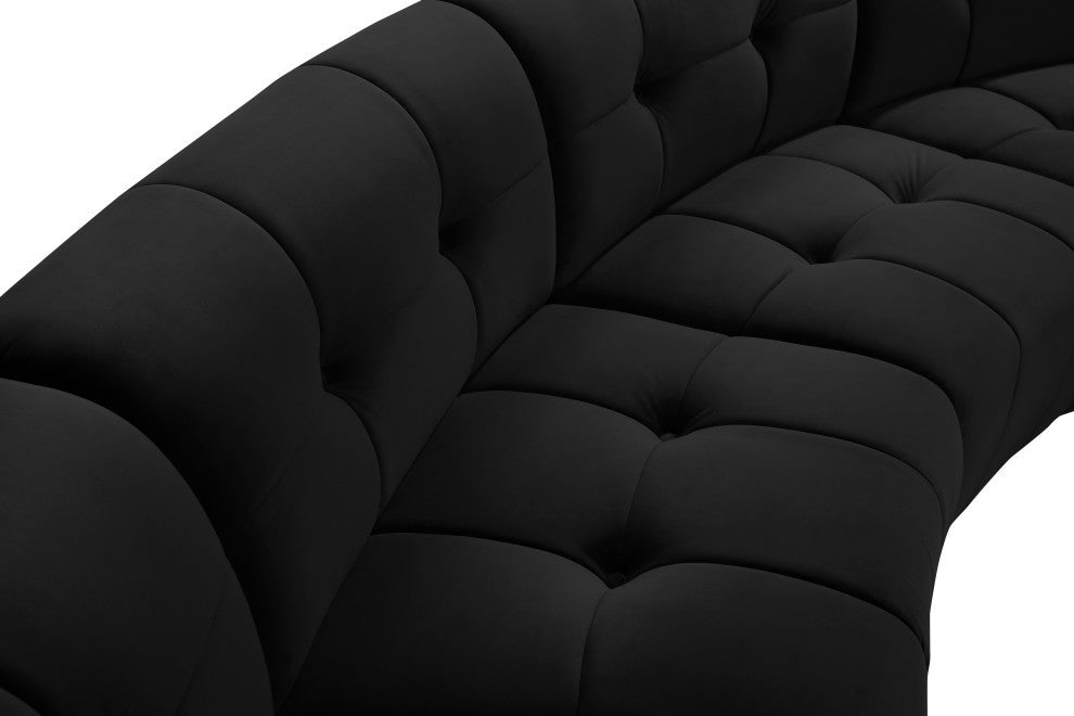 Limitless Velvet Upholstered 12-Piece Modular Sectional, Black