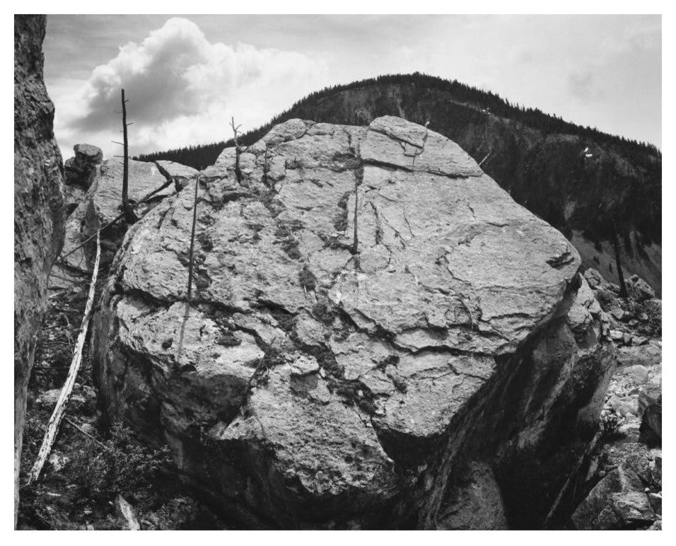 "Boulder, Hill, Rocks at Silver Gate, Yellowstone, 1941-1942" Paper Art, 24"x20"