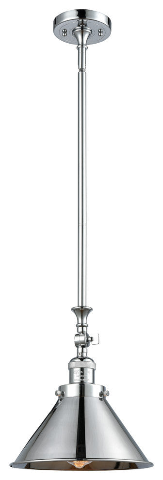 1-Light Briarcliff 10" Mini Pendant, Polished Chrome