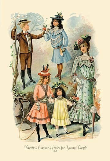 Pretty Summer Styles for Young People- Fine Art Giclee Print 24" x 36"