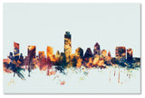 Michael Tompsett 'Austin Texas Skyline Blue' Canvas Art, 16x24