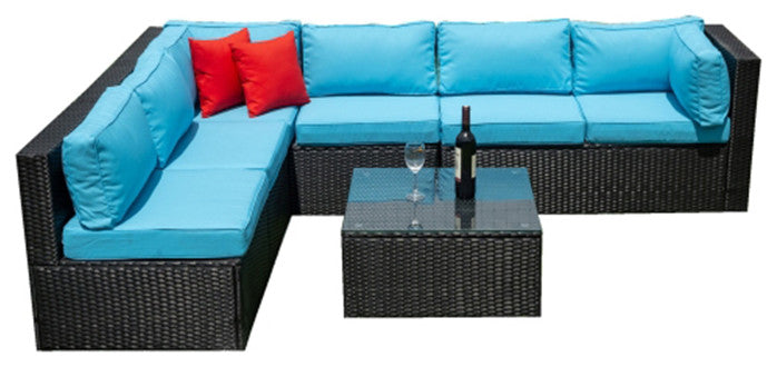 5 Piece Rattan Sectional Outdoor Outdoor Patio Furniture