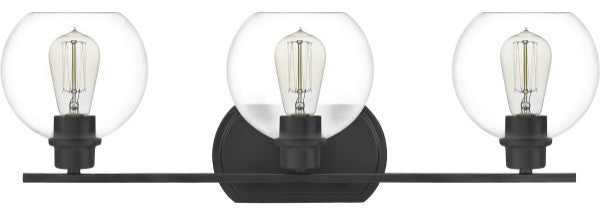 Quoizel PRUC8626MBK Three Light Bath, Matte Black Finish