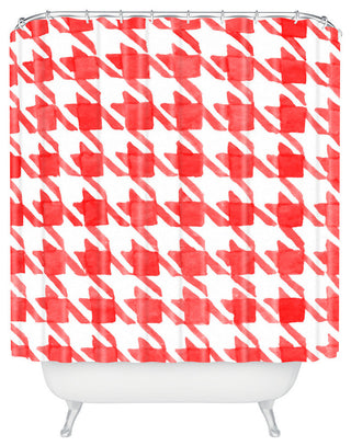 Deny Designs Social Proper Candy Houndstooth Shower Curtain
