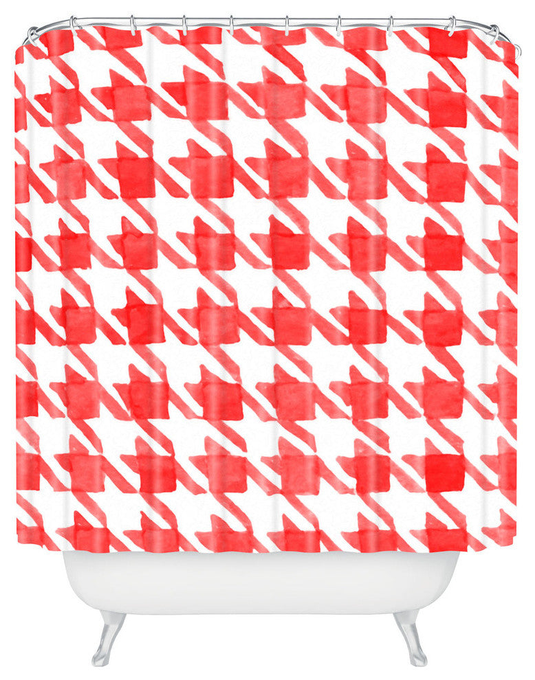 Deny Designs Social Proper Candy Houndstooth Shower Curtain
