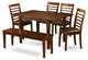 6 Pc Small Kitchen Table Set -Table And 4 Kitchen Chairs And Dining Bench