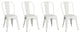 Stackable Industriala Style Dining Chair, Steel Chairs, White, Set of 4