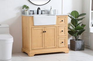 Home Living 22" Farmhouse Natural Wood-Light Bathroom Vanity