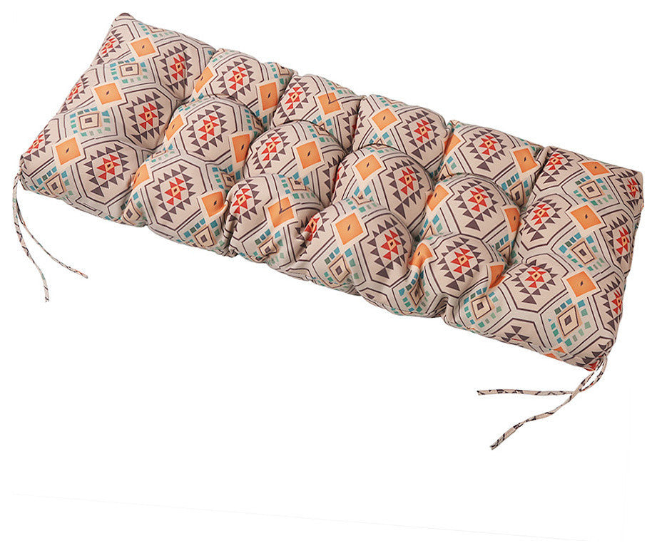 LNC Tufted Indoor Outdoor Chair Cushion Patio Bench Cushion Aztec Orange