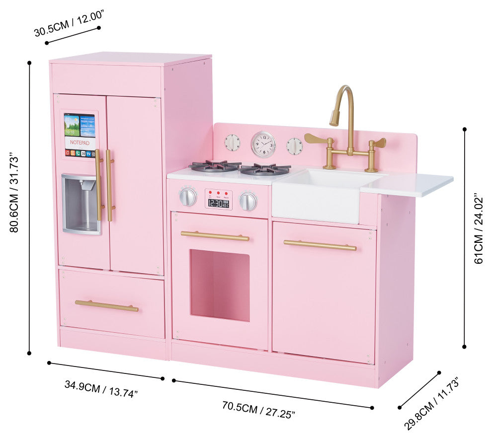 Charlotte Play Kitchen Cooking Playset, Pink