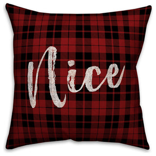 Nice vs Naughty Distressed 16x16 Spun Poly Pillow