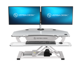 VersaDeskÂ® PowerProÂ® Corner Electric Standing Desk Converter with USB Charging, White