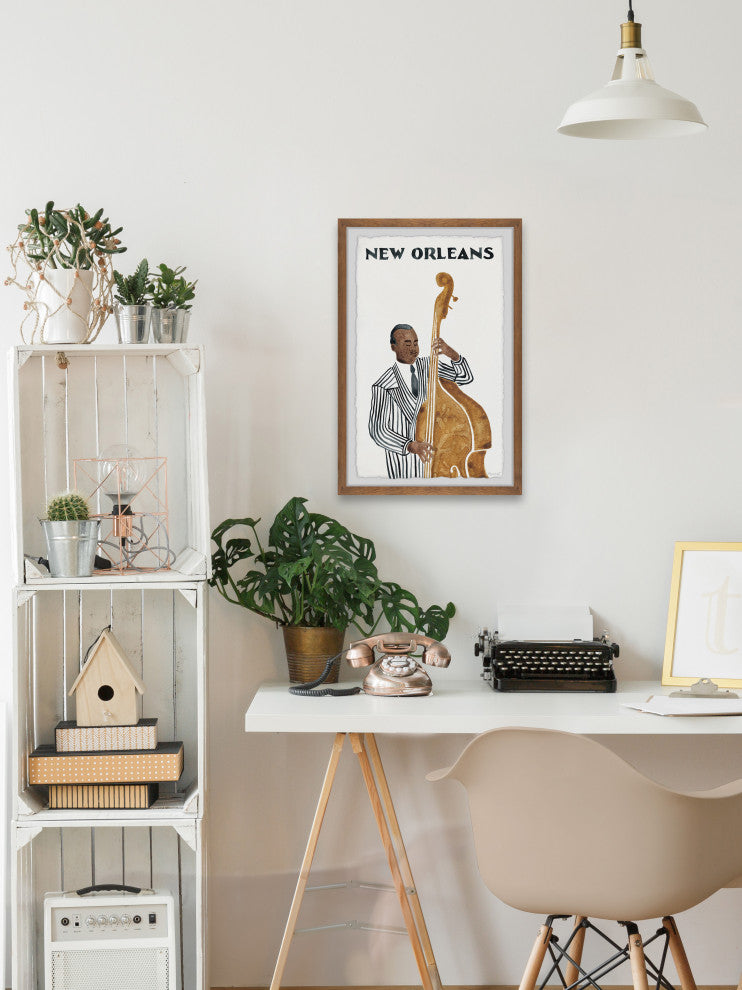 "Big Bass" Framed Painting Print, 20x30