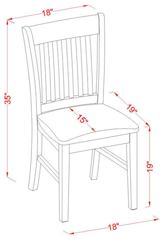 Nofk7-Oak-C 7-Piece Dinette Set - Kitchen Dinette Table And 6 Kitchen Chairs