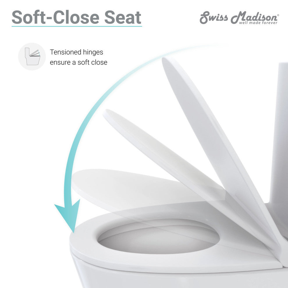 Classe One-Piece Toilet with Front Flush Handle 1.28 GPF, Glossy White