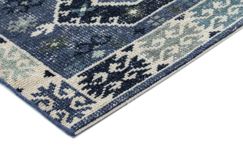 NuStory Wandsworth Amira Hand-Made Geometric Area Rug in Blue