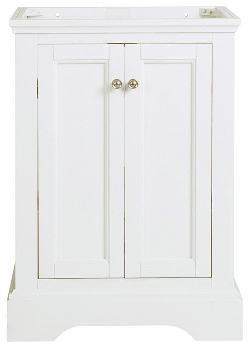 Windsor Matte White Traditional Bathroom Cabinet, 24"
