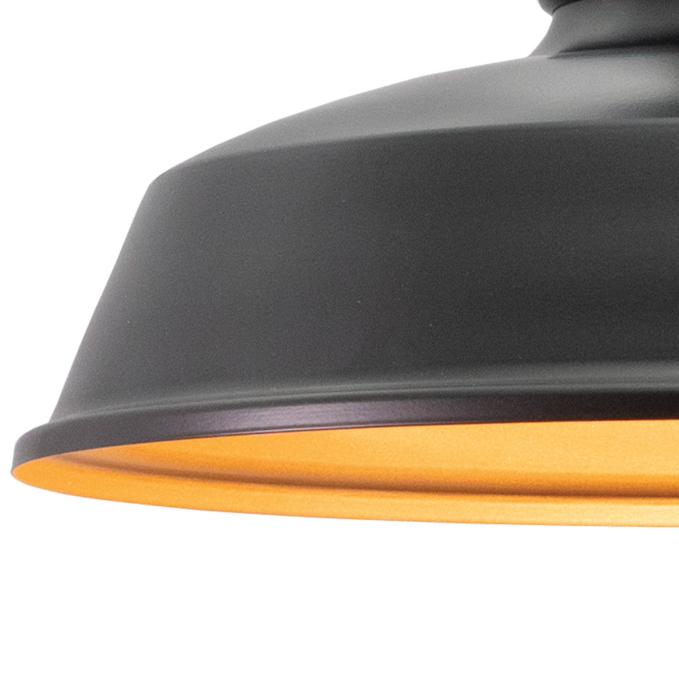 Dorado 12"W Outdoor Semi-Flush Mount Dark Bronze with Light Gold