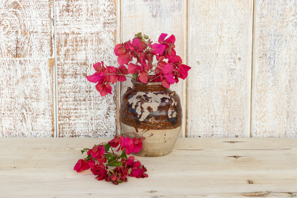 Aged Stoneware Burmese Food Jar