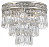 Crystorama Lighting Group 5260-CL-MWP Mercer 3 Light 12"W Flush - Olde Silver