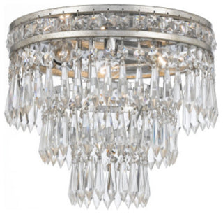 Crystorama Lighting Group 5260-CL-MWP Mercer 3 Light 12"W Flush - Olde Silver