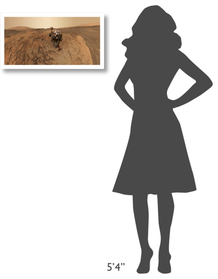 "Curiosity Self-Portrait at Mojave Site on Mount Sharp" Paper Art, 26"x14"