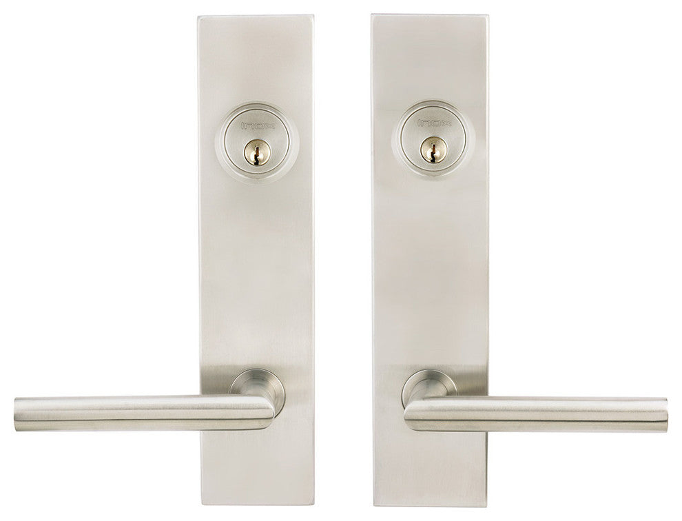 Frankfurt Lever, Tubular Entry, Double Cylinder, Satin Stainless Steel