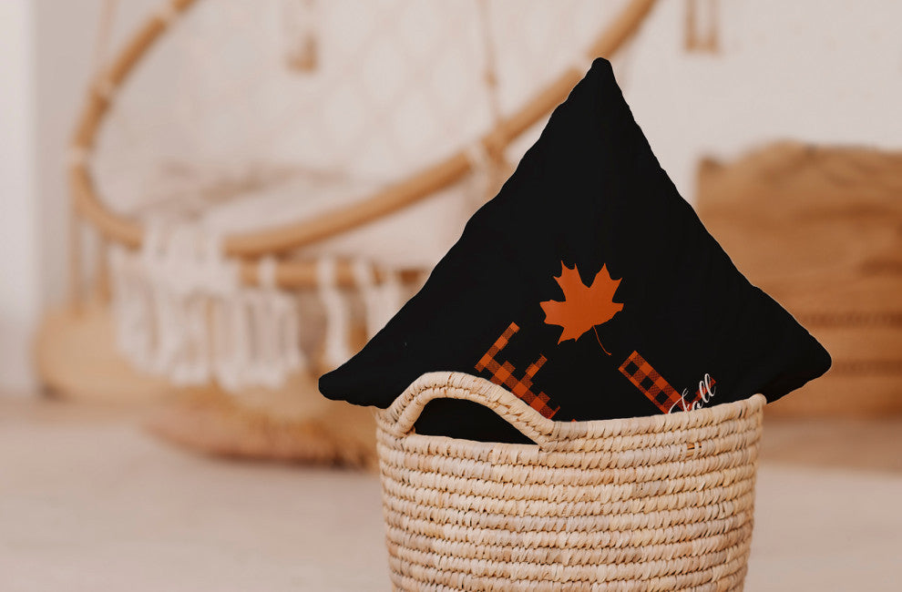 Sweet Fall Indoor/Outdoor Throw Pillow, Black, 18"x18"