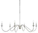 Elegant Lighting LD5056D54 Rohan 6 Light 54"W Taper Candle Style - Polished