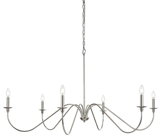 Elegant Lighting LD5056D54 Rohan 6 Light 54"W Taper Candle Style - Polished