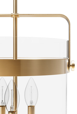 Karloff Alturas Gold, Clear Glass 3 Light Pendant Ceiling Light