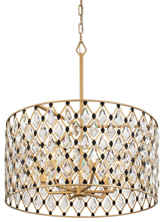 Varaluz 345P06 Windsor 6 Light 25"W Crystal Drum Chandelier - French Gold