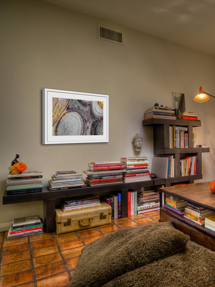 "Iced Mountain Lake" Framed Painting Print