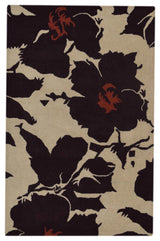 HAND TUFTED WOOL ECO-FRIENDLY AREA RUGS - Rectangle,Cream Brown,Floral