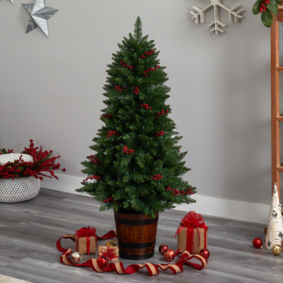 5' Colorado Aspen Pre-Lit Artificial Porch Christmas Tree With 200 LED lights