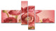 Bunch of Ranunculus Flowers on Pink, Floral Canvas Art Print, 60"x32", 4 panels